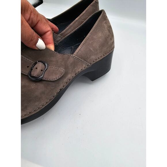 DANSKO brown Suede Buckle Slip On Clogs 40 - Picture 3 of 9